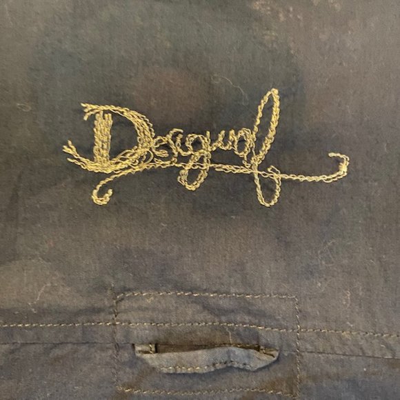 Desigual Blue Graphic Button Down Shirt - Picture 8 of 9